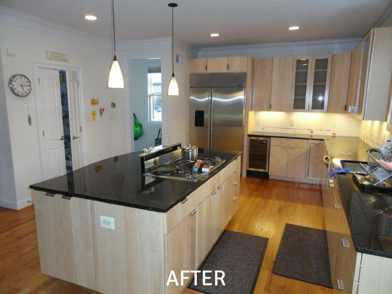 Kitchen Cabinet Resurfacing Pictures - After