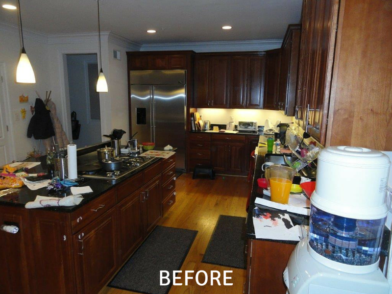 Kitchen Cabinet Resurfacing Pictures - Before